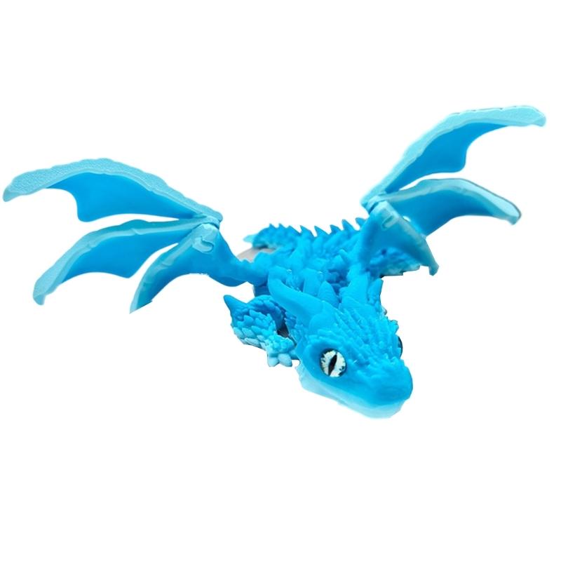 Friendly Plastic Large Horn Dragon Figurine 3D Printed Safe Table Decoration Lightweight Art Piece for Kids Christmas Gift