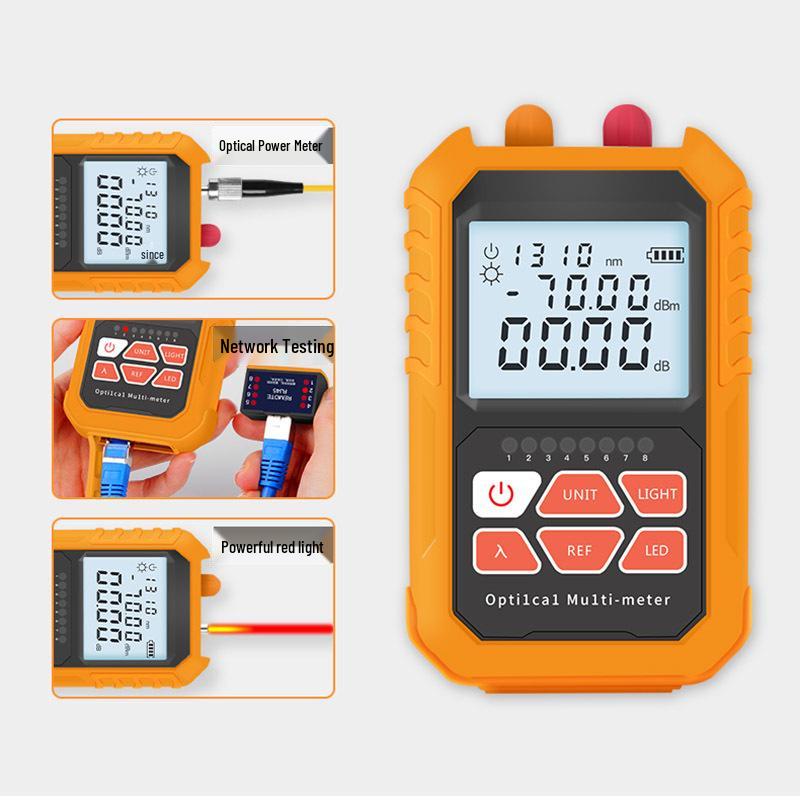 3-in-1 Fiber Optic Tester & Network Cable Tester with OTDR and 5km Visual Fault Locator