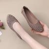 Korean Version 2025 New Soft Leather Women's Flat Bottom Summer Hollow Mother Shoes Non-slip Doudou Shoes Single Shoes Large Size Women's Shoes