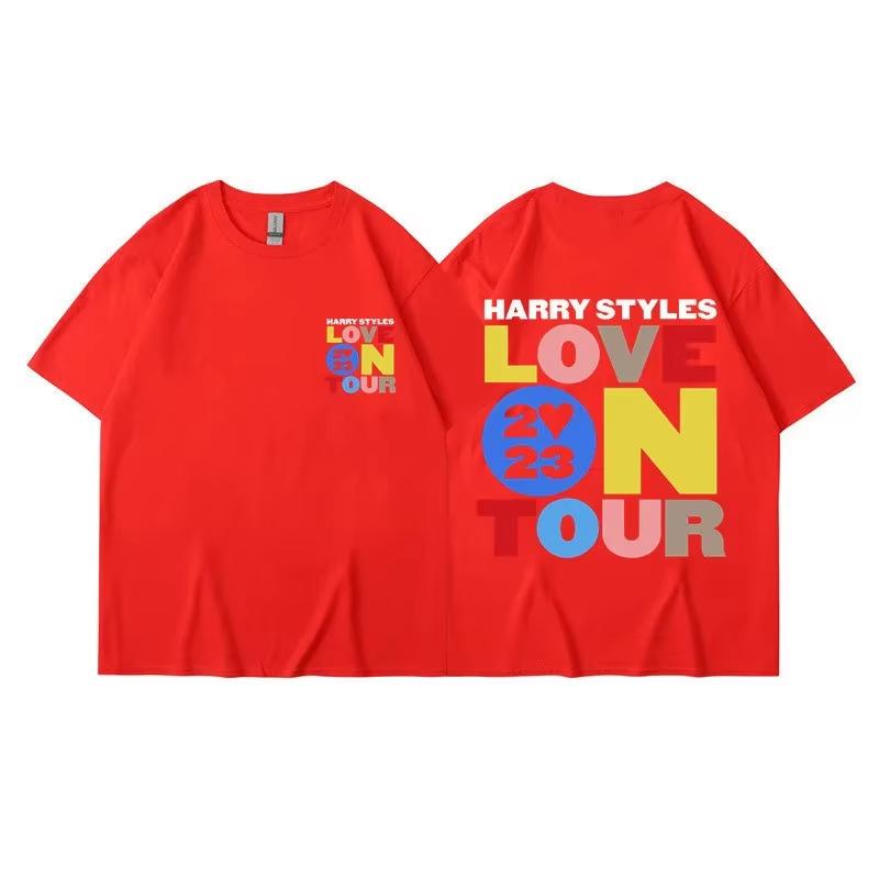 Harry Styles Love On Tour Summer Men's 100% Cotton T-shirt Short Sleeve Y2K Hip-Hop Street Casual Fashion Men's Wear