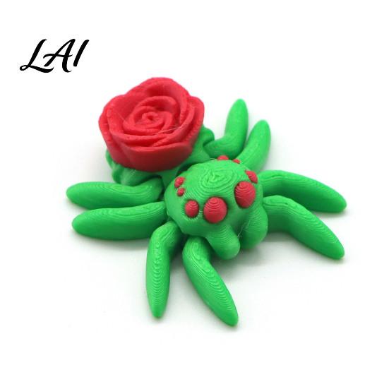 PLA Craft Gifts 3D Printed Spider Figurine Articulated Fidget Toy Movable Joints Ornamental Pieces for Windowsill Animal Creative Desktop Ornaments