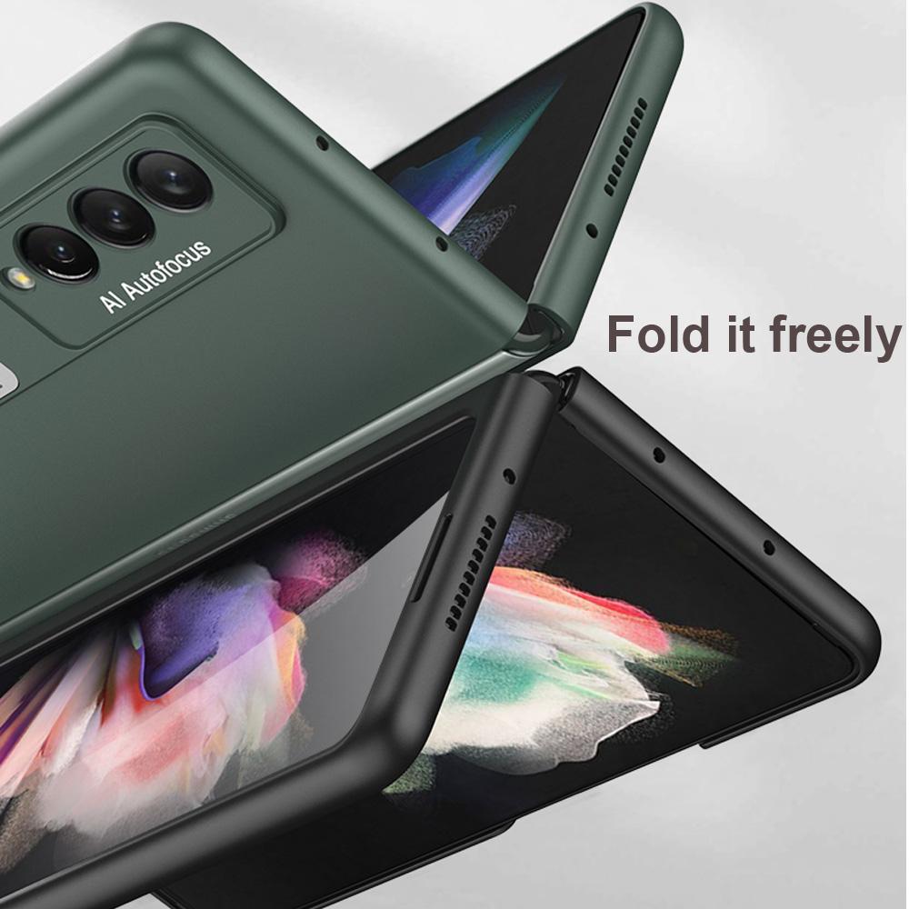 For Samsung Galaxy Z Fold 3 Case With Kickstand Ultra Thin Armor Shockproof Case For Samsung Z Fold 3 5G Phone Case Cover