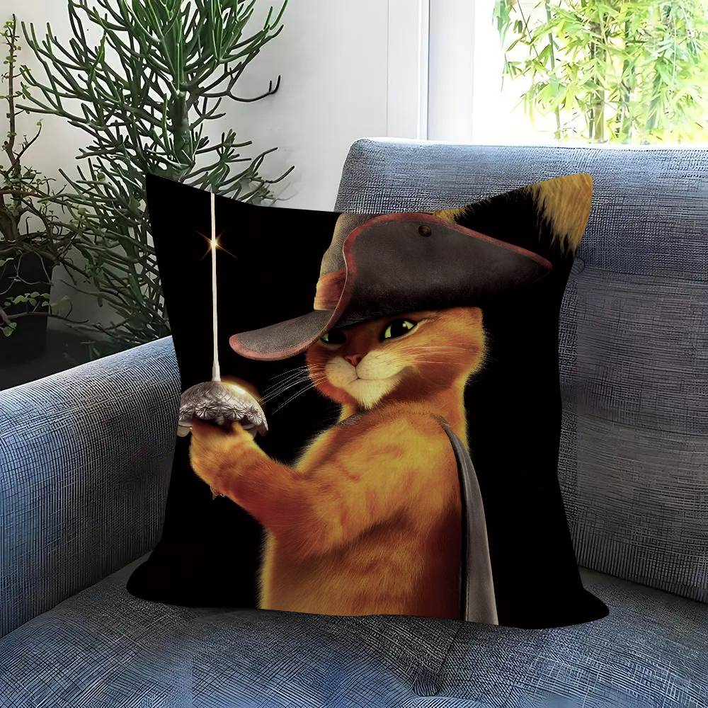 Movie P-Puss Anime In B-Boots Cushion Cover Pillow Cover Decor Pillowcase Printed Cushion Case For Couch