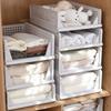 5 Pack Folding Closet Organizers Storage Box, Stackable Plastic Storage Basket, Closet Organizers and Storage Drawer Shelf Stora
