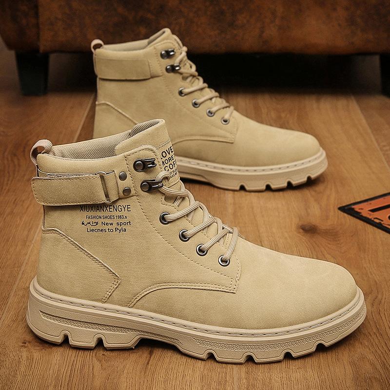 Fashion New Coturno Men Leather Shoes High Top Fashion Winter Warm Snow Shoes Dr. Motorcycle Ankle Boots Couple Unisex Boots Size 39-44