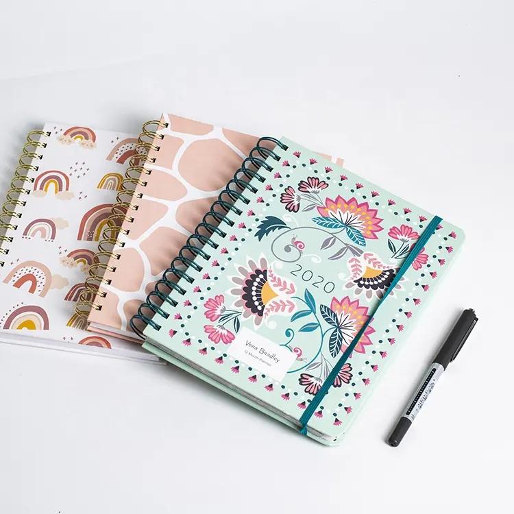 Customizable A6 Size Spiral Bound Notebook Simple Design Printed Manifestations Dairy Journal Planner with PP Cover
