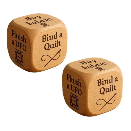 1/2/3/5/6/8Pcs Wooden Quilter Dice with 6 Engraved Quilting Tasks Solid Wood Quilting Embroidery Knitting Projects Baking Drinking Decision Dice Tools