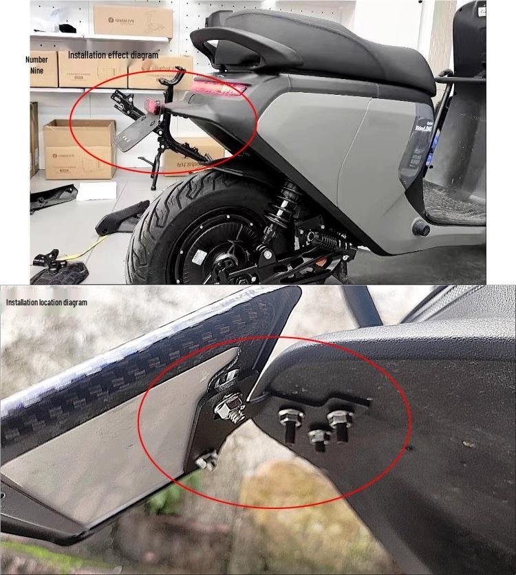 F90 C Serie Elektroroller Halterung für hinteres Kennzeichen - Universell passend, Modifiziert für Kein. 9 MMAX.