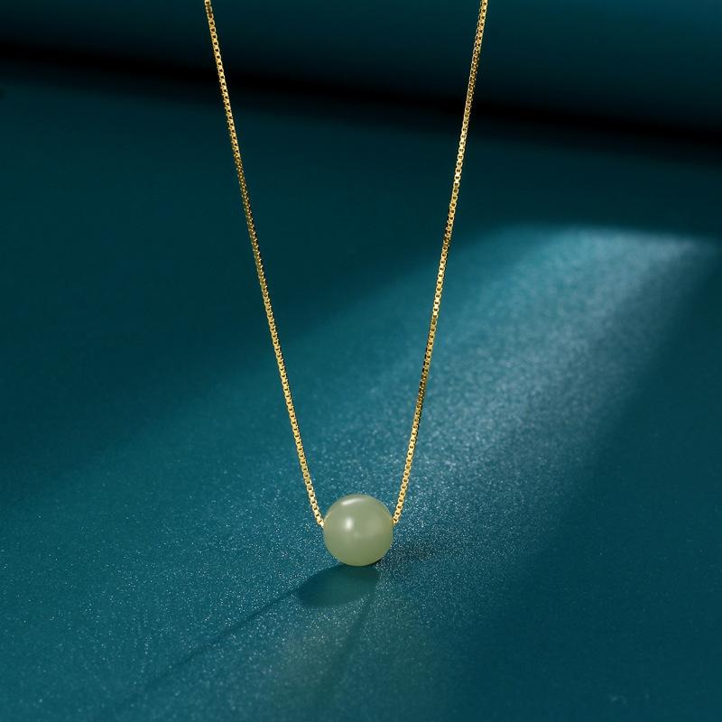 

Glazed transfer bead necklace women s simple light luxury neck chain niche design ins style accessories