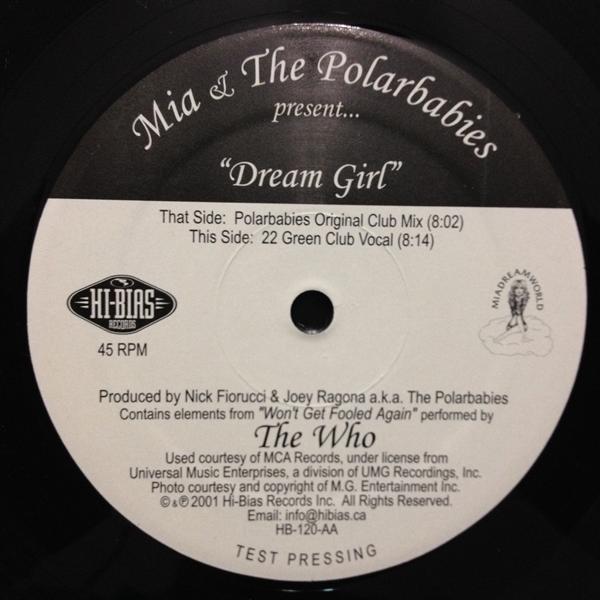 

12inch Record MIA POLARBABIES Dream Girl HB120 HiBias Records 2001 Canada Dance Electronica Used