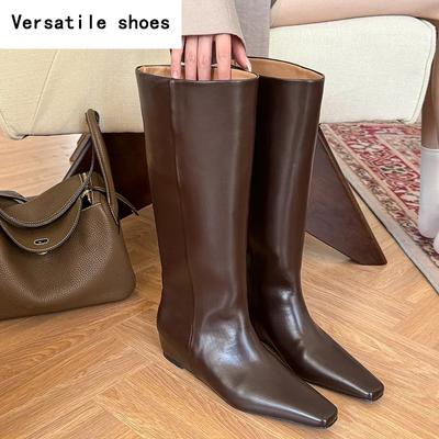 Designer Street Style Damen Kniehohe Stiefel Mode Slipper Interne Erhöhung Damen Prägnante Lange Stiefel für Damen