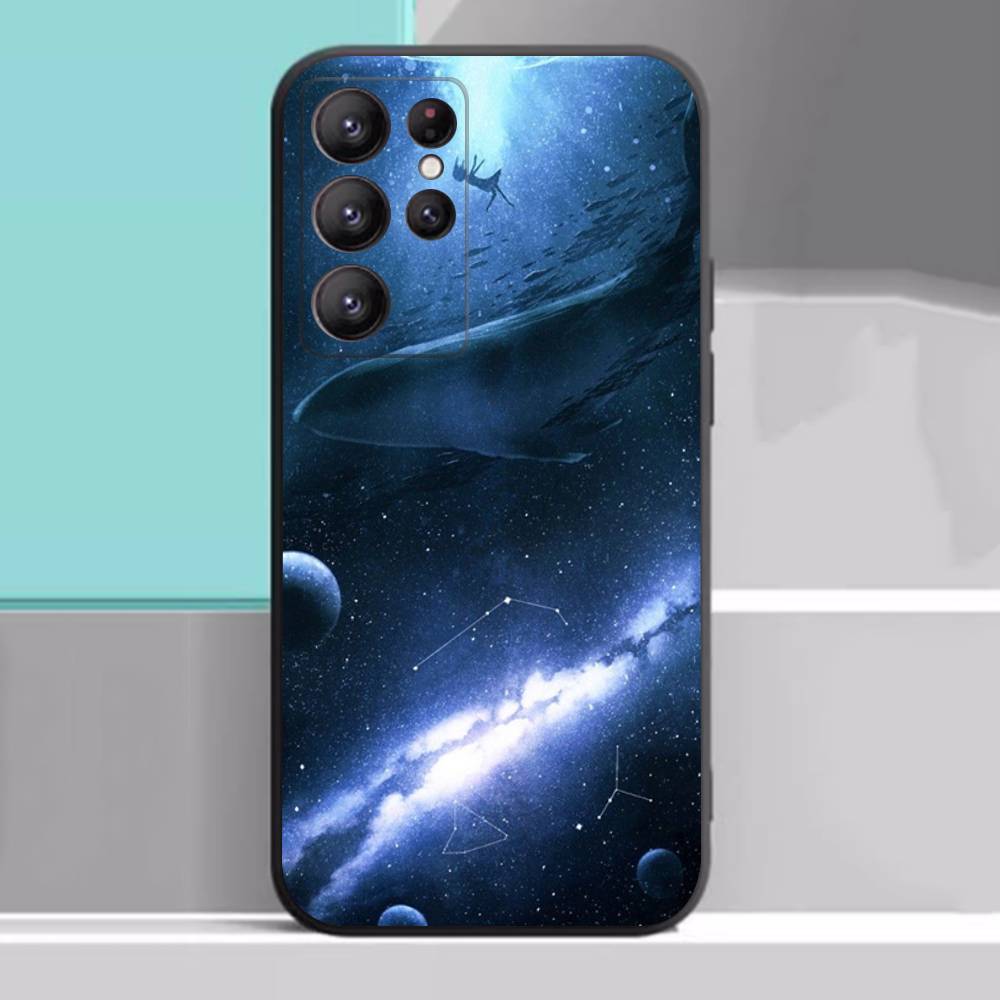 Space Ocean Whale Case For Samsung Galaxy Case S25 S23 S22 S21 S30 S20 S10 Ultra Plus FE TPU Soft Cover