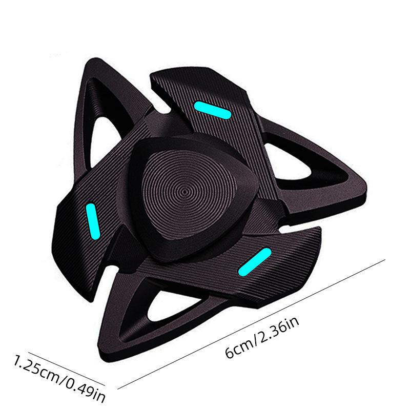 SCIONE Luminous Fingertip Gyro Aluminum Finger Gyro Metal Colorful Luminous Rotating Decompression Toy
