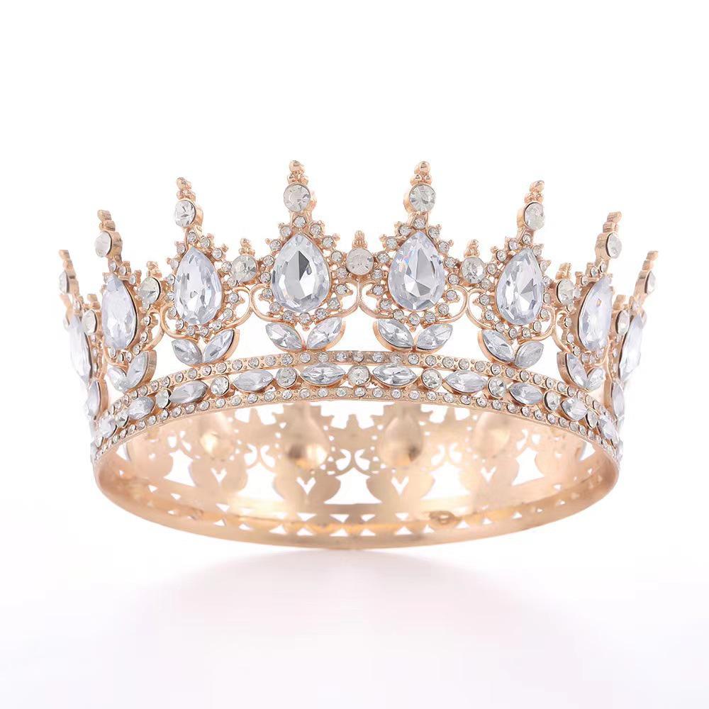 Diadema Tiara Corona di Re Barocca Europea con Strass