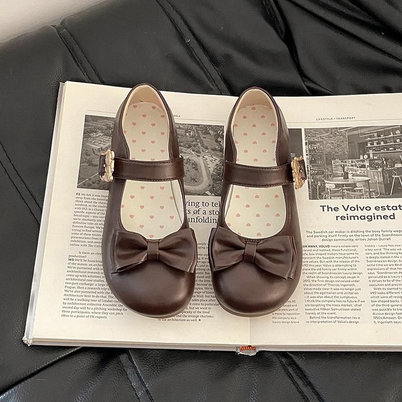 Fashion slope heel small leather shoes round head bag head single shoes women's summer French skirt fairy style versatile Mary Jane shoes tide