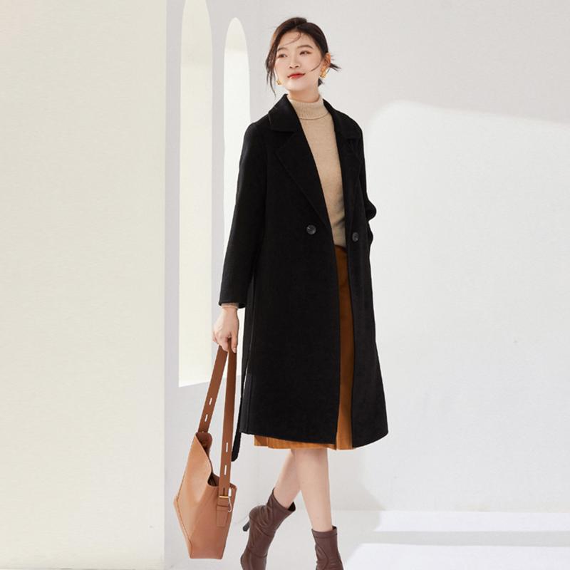 100% Wool Women Coat MODERN NEW SAGA Autumn Wool Long Jacket Handmade Pea Coat Winter Warm Wool Overcoat