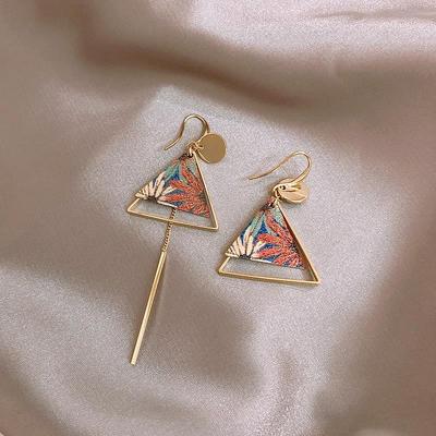 Vintage Asymmetrical Tassel Earrings with Ethnic Style