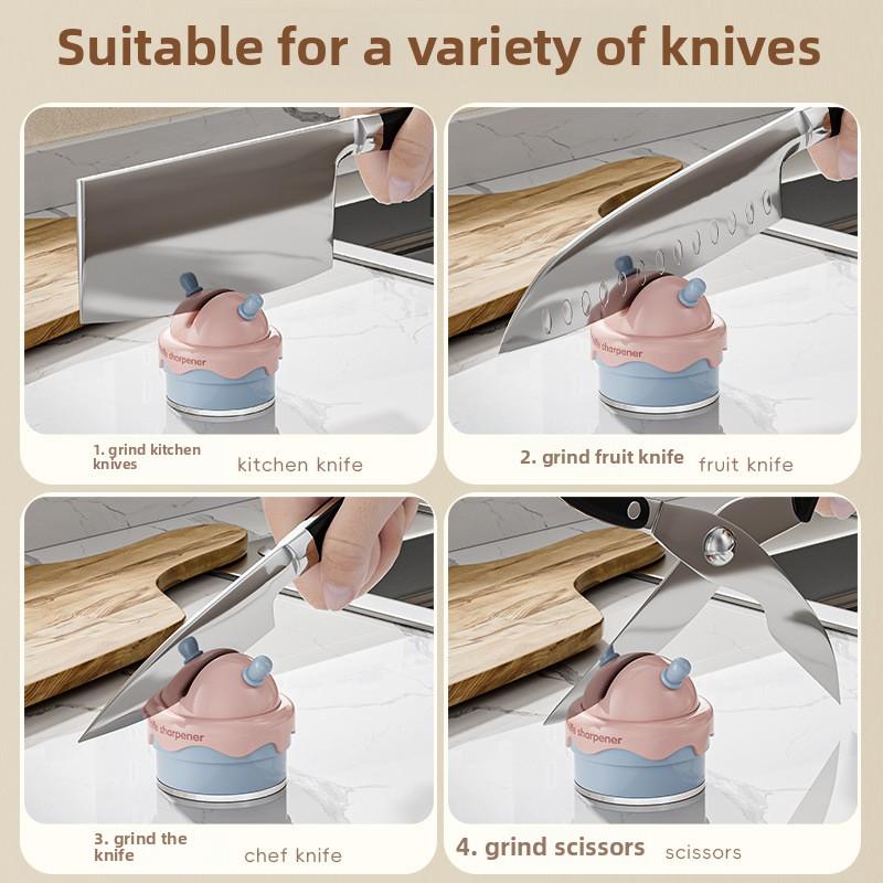 Suction Cup Knife Sharpener Home Kitchen Knife Sharpener Scissors Tool Professional Fast Knife Sharpener