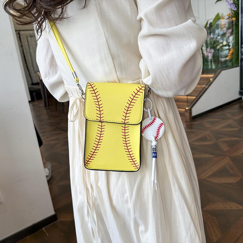Women's bag 2025 new Korean version fashion baseball shoulder bag small fresh literary crossbody transparent small square bag tide