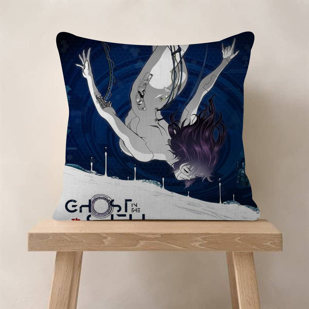 Anime Ghost In The Shell Movie Sticky Cushion Cover 30x50 Polyester Sofa Cushions Decorative Throw Pillows Home Decoration