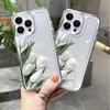 Blumenmuster Klare Handyhülle Für iPhone 11 12 13 14 15 16 17 Pro Max 17 Air 15 14 Plus 17E 16E Weiches Silikon Handy Hülle Cover