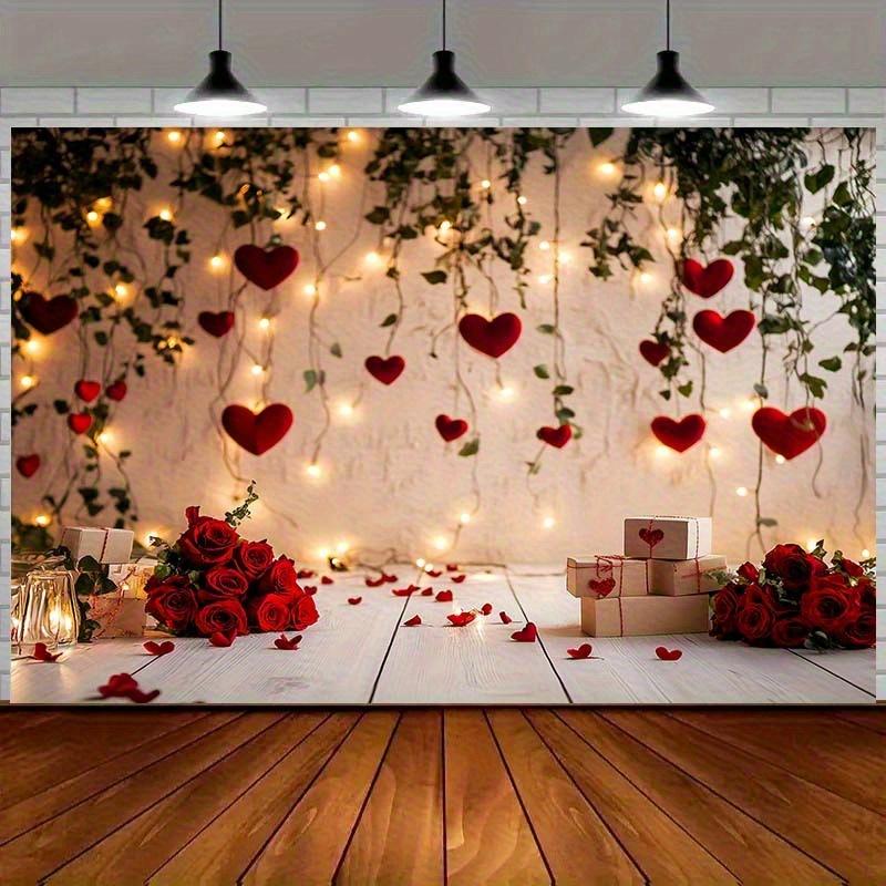 1 piece of 2D flat background cloth, "Romantic Valentine's Day Background Cloth: Lighting up Love Elements