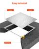 Manhole Cover with Frame, 600 X 600mm Square Septic Tank Lid with Base, Heavy-Duty Slip-Resistant Carbon Steel Drain Channel Inspection Access Cover