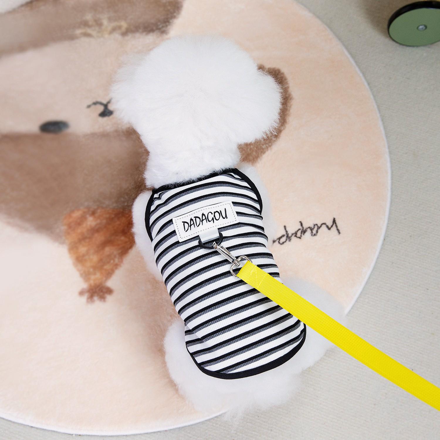 

Полосатый жилет для собак весна/лето - наряд для бишона и тедди XXL (12-18 jin) чёрный