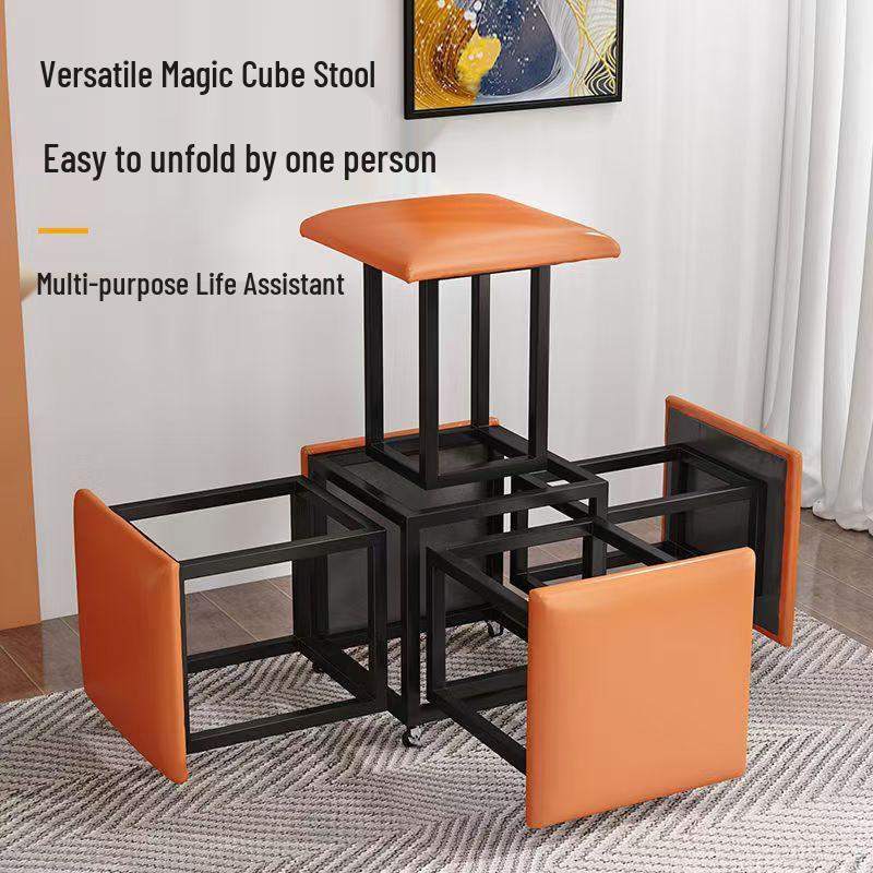 Multi-Functional Magic Cube: 5-in-1 Stool, Coffee Table, Storage for Living Room