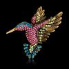 Barevná křišťálová brož kolibřík Zvířecí brož pro ženy Módní doplňky