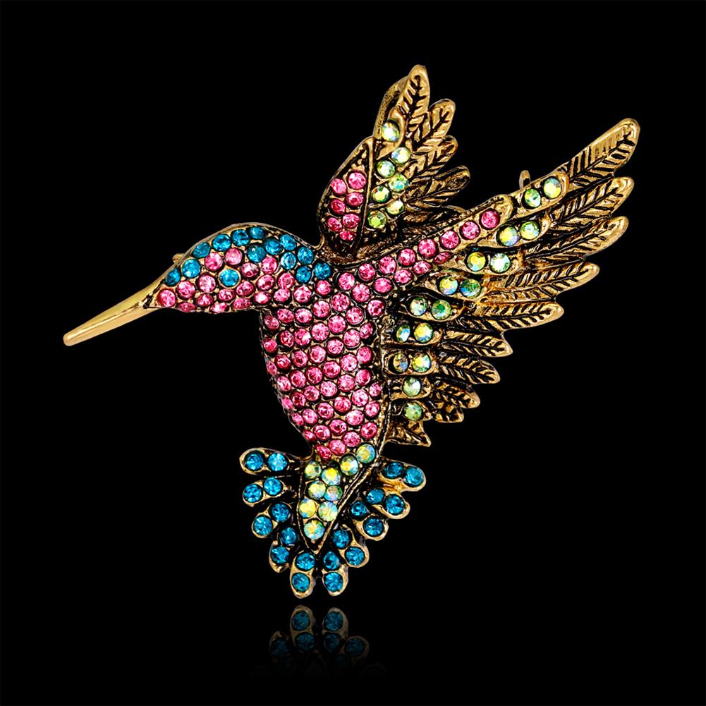 Barevná křišťálová brož kolibřík Zvířecí brož pro ženy Módní doplňky