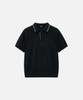 DRAW FIT Contrast Half Collar Knit [Black]