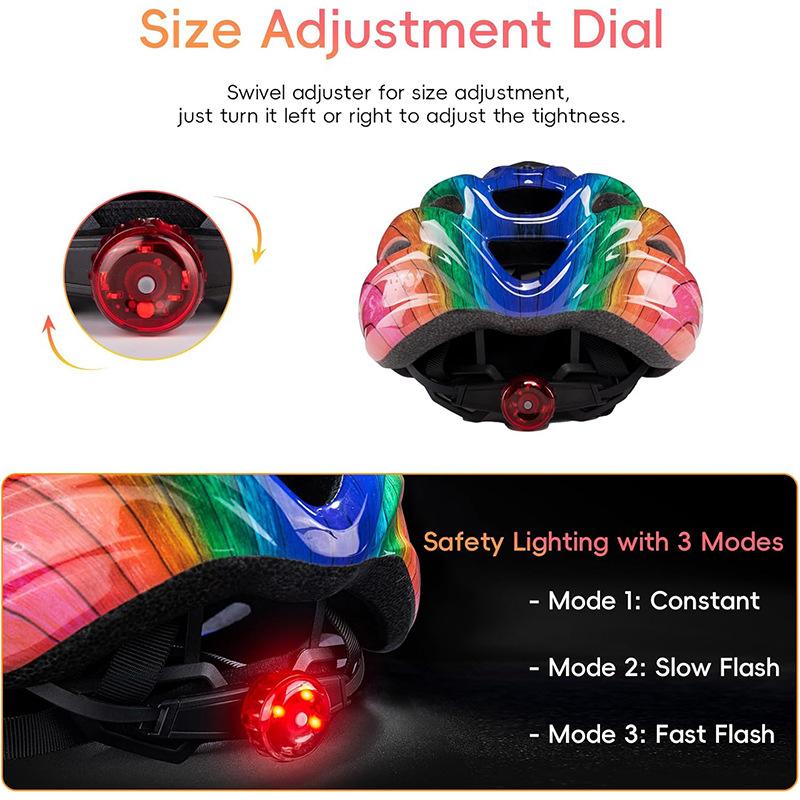 Spot children's riding helmets with taillights Adjustable bicycle helmets Outdoor sports balance bike riding helmets
