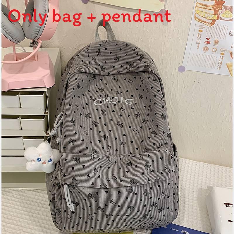 Rucksack im koreanischen Stil mit Schleifen und Stickereien für die Universität und den täglichen Gebrauch