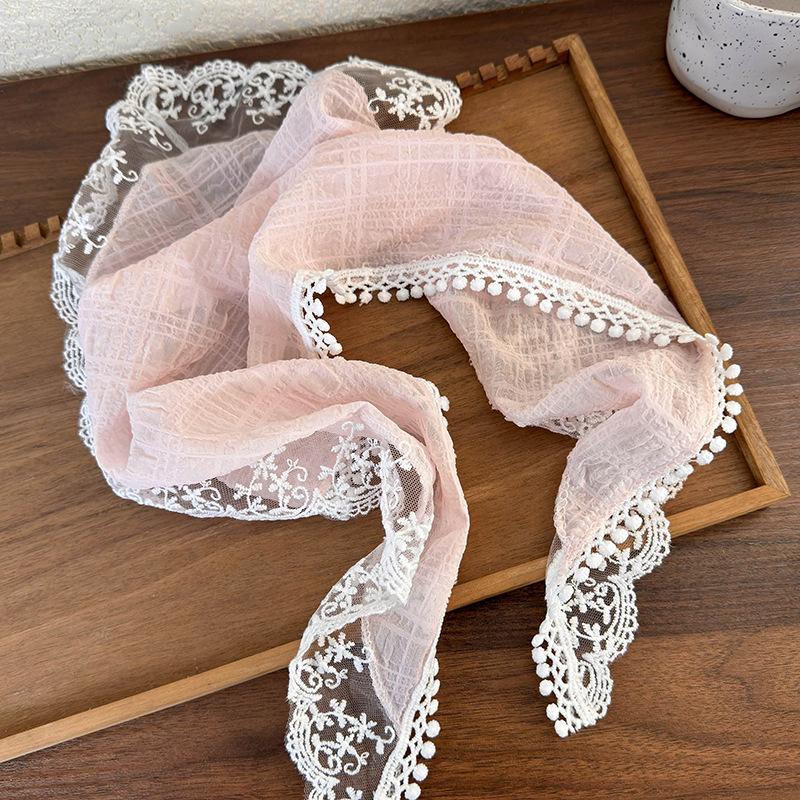 

Французьке мереживо, трикутник, шарф, квіти, бежевий іноземний ретро-вбрання, бульбашка, пов’язка на голову, сумка з краваткою, пов’язка на голову рожевий