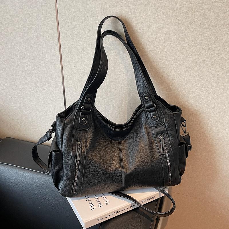 Large-capacity Retro Tote Bag Women's 2025 Autumn New Fashion Texture Commuter Bag Messenger Bag