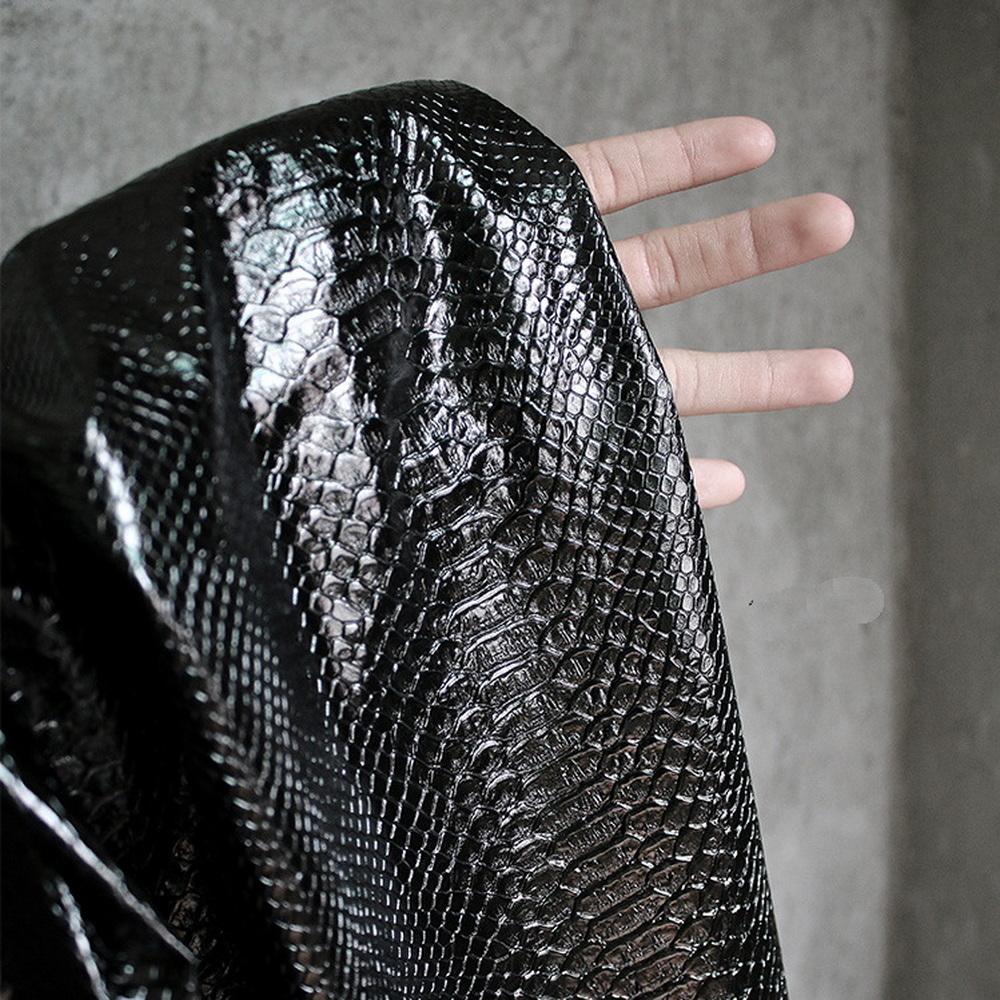 

50x140cm Italian Snake Pattern Creative Oily Three-dimensional Texture Pu Leather Clothing Jacket Coat Designer Fabric 20x20cm