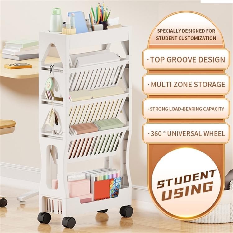 5 Tiers/2 Tiers Mobile Storage Trolley with Wheels Convenient Utility Cart for Kitchen Bathroom Living Room Decoration