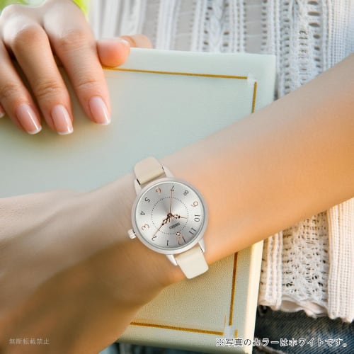 Fieldwork Women's Analog Watch with Leather Strap, Nickel-Free, Simple Design, NF Shiny White Gray, ST299-5