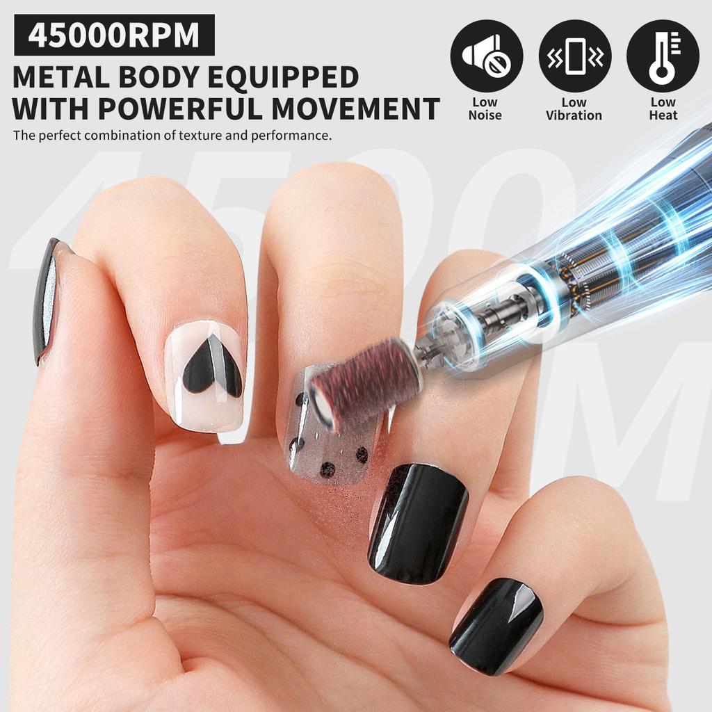 Rechargeable Nail Drill SG713 Professional Salon Use Manicure Pedicure Grinding Polishing Cuticle Remover Portable Efile Machine
