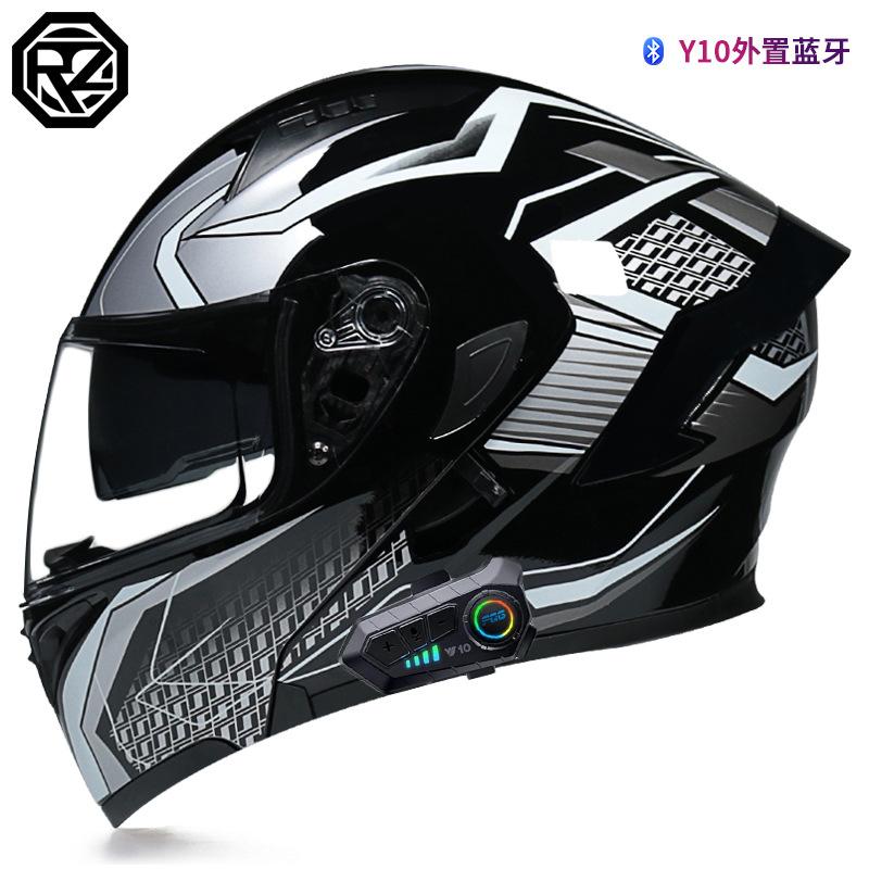 Orz Men's And Women's Electric Motorcycle Helmets Personalized Bluetooth Full Helmet Electric Scooter Motorcycle Four Seasons Warm Helmet
