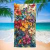 Watercolor Flower Butterfly Beach Towel Single Sided 2D Print Quick Dry Microfiber Towel for Beach Pool Bath Boho Aesthetic Vibe