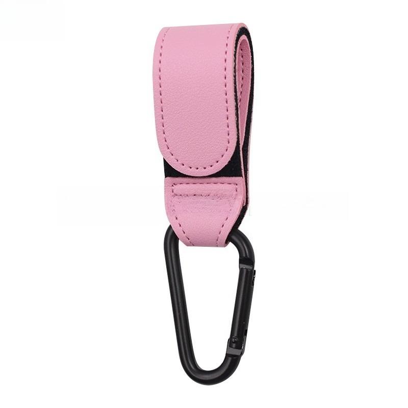 

1Pc baby stroller leather hook carabiner hook child seat handle Velcro hook, holiday gift рожевий