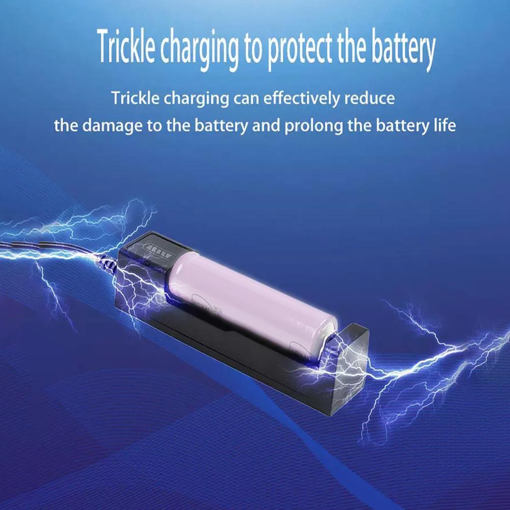 Smart Single Slot Charger With Adjustable Electrode Rechargeable Lithium Battery Charger For 16340/16650/14650/18350/18500/18650