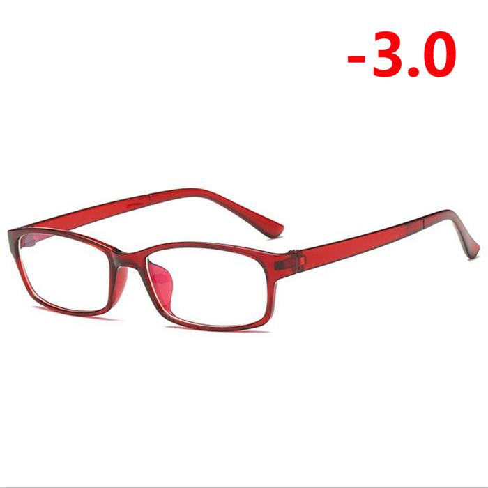 Black Frame Anti-Blu-Ray Square Nearsighted Eyeglasses Women Men Plastic Minus Degree Prescription Glasses -0.5 -1.0 To -6.0