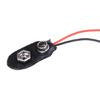 10 Pack 9V Battery Clip I Type Faux Leather Black Red Wires Leads Length 5.9"