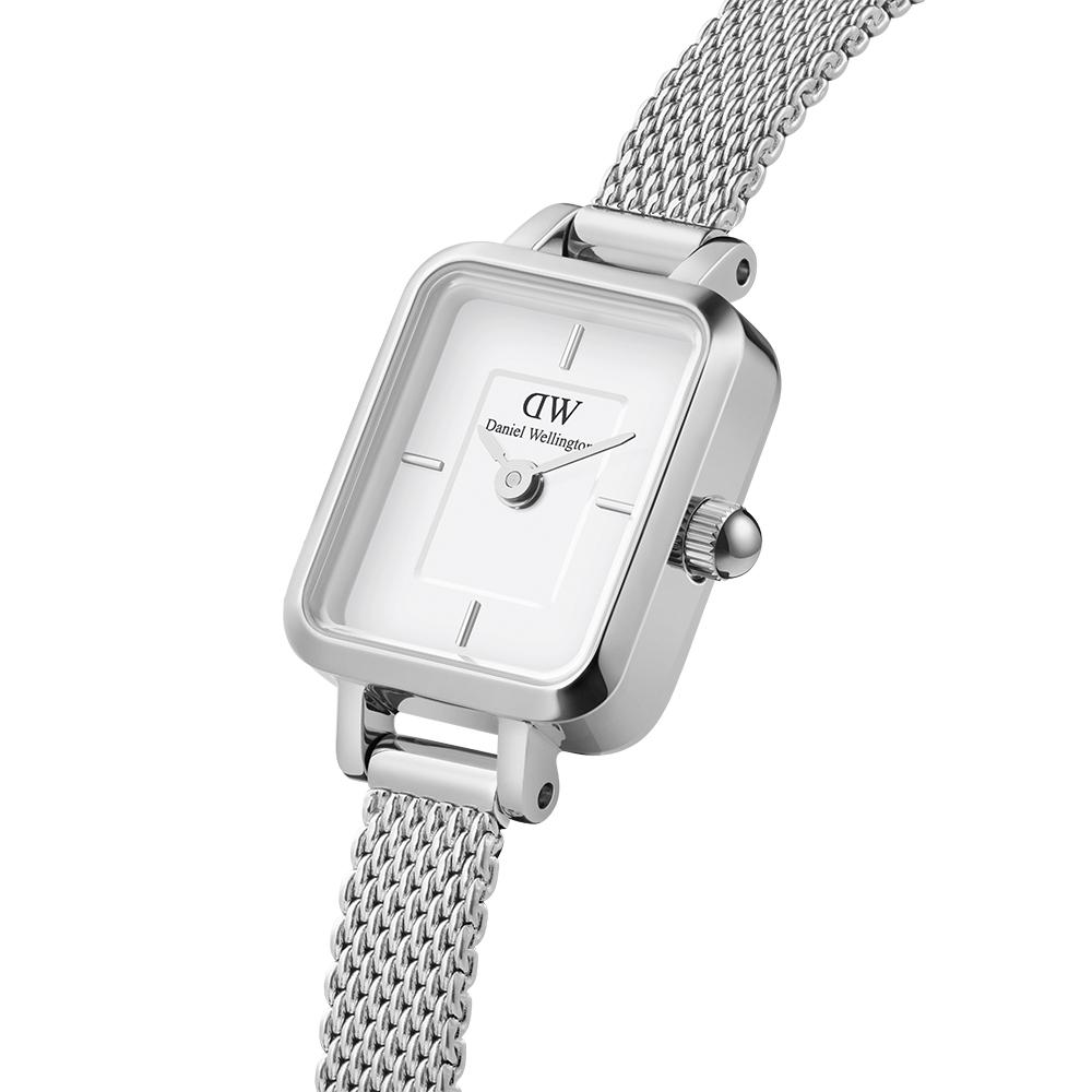 Danielwellingteon Quadro Mini Sterling Silver Milanese Mesh Women'S Watch