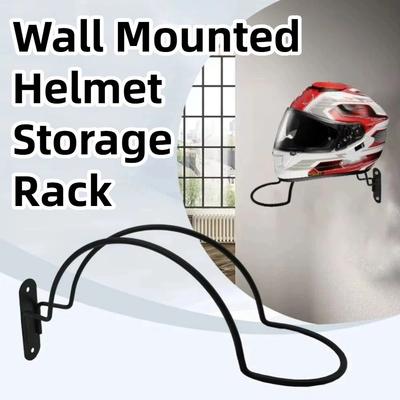 Metal Hanger Wall Helmet Storage Rack Space Saving Sturdy Wall-Mounted Helmet Hanger Multi-functional Durable