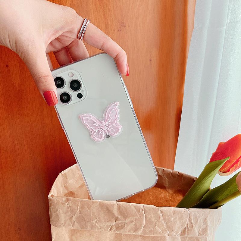 Iphone17Promax Case For Apple 16 Butterfly 15Plus Lace Clear Acrylic Women