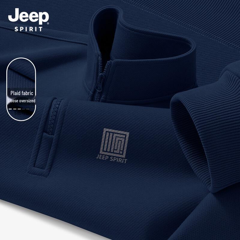 JEEP SPIRIT Men s American Trend Half-Zip Sweatshirt M